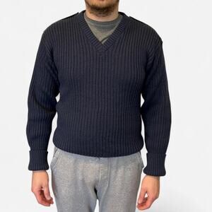 DSCP Guardian collection Navy blue vintage 90s Wool military sweater L